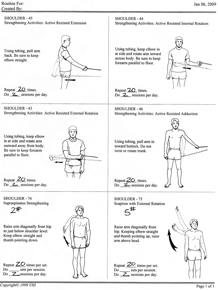 Rotator Cuff Exercises Handout