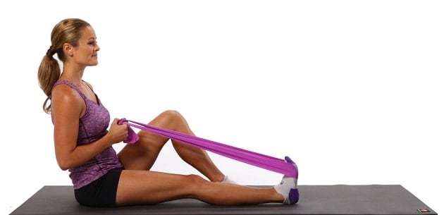 strained achilles tendon - seated calf stretch