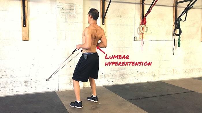 Lat dorsi strength mistake - lumbar hyperextension