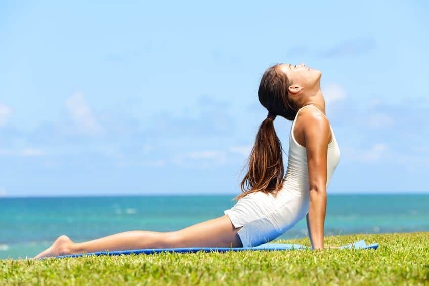 A popular thoracic spine exercise - the Cobra Pose (as the yogis call it) or McKenzie Extension (as physios call it). You lay on the floor and press your arms into the ground, straightening your arms and lifting your chest up.