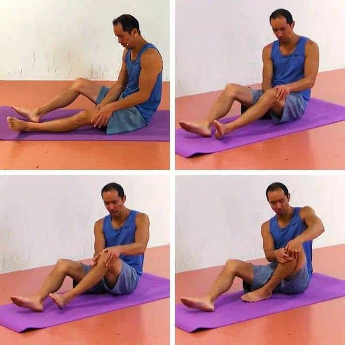 Knee Cap Exercise 1 - Patellar Active Self-Myofascial Release. In this first exercise, you’ll work on manually releasing the quadriceps muscle around the patella. This should help break down adhesions that can impact how the patella moves and cause knee cap pain.