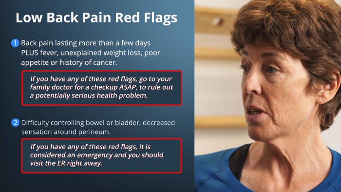 low back pain red flags