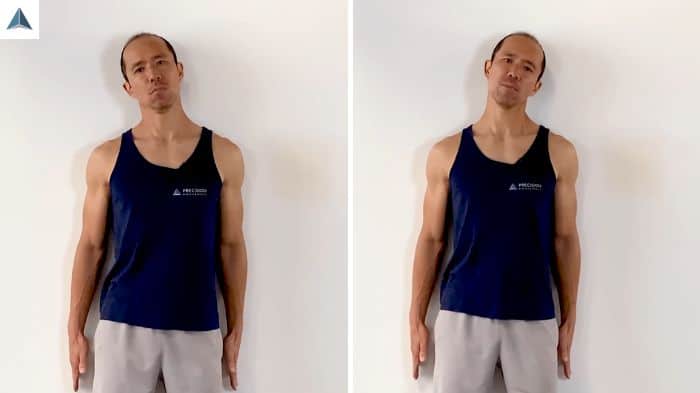 strained rotator cuff - wall neck side bend