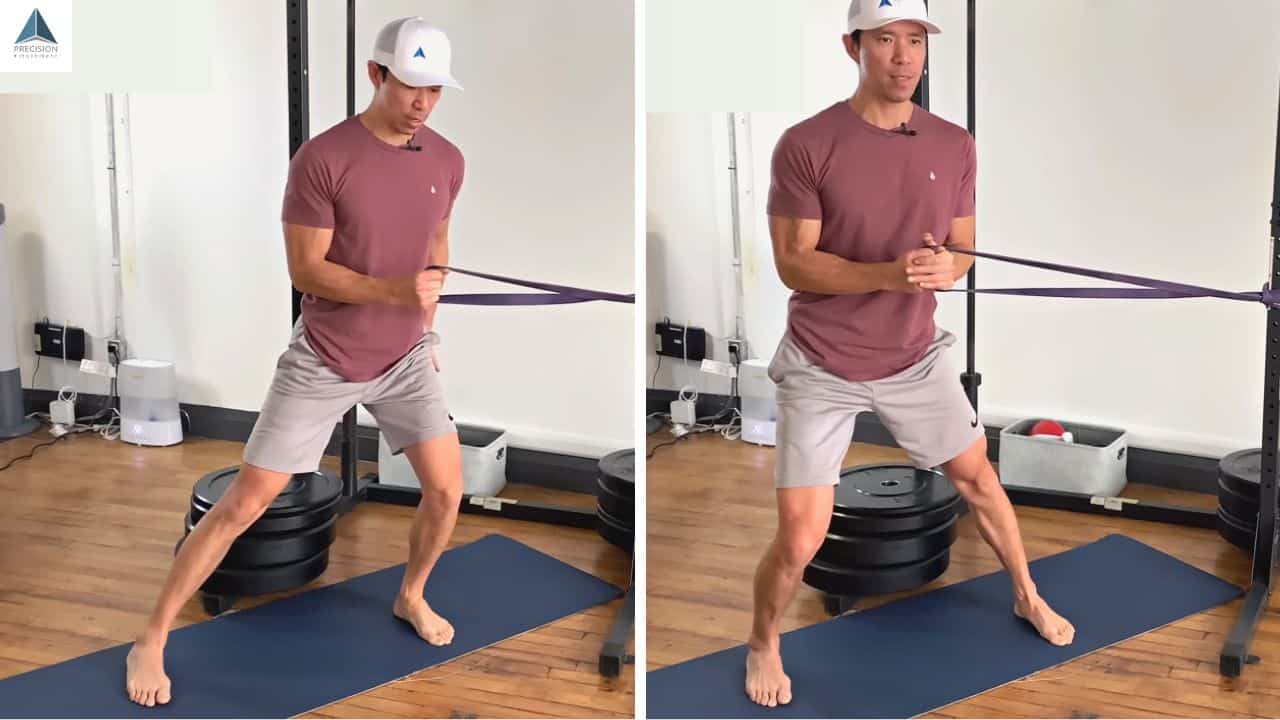 banded side step - gluteus medius strength exercise