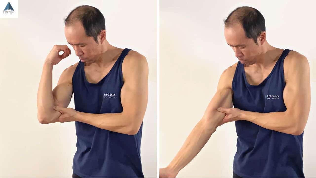 asmr biceps exercise elbow pain