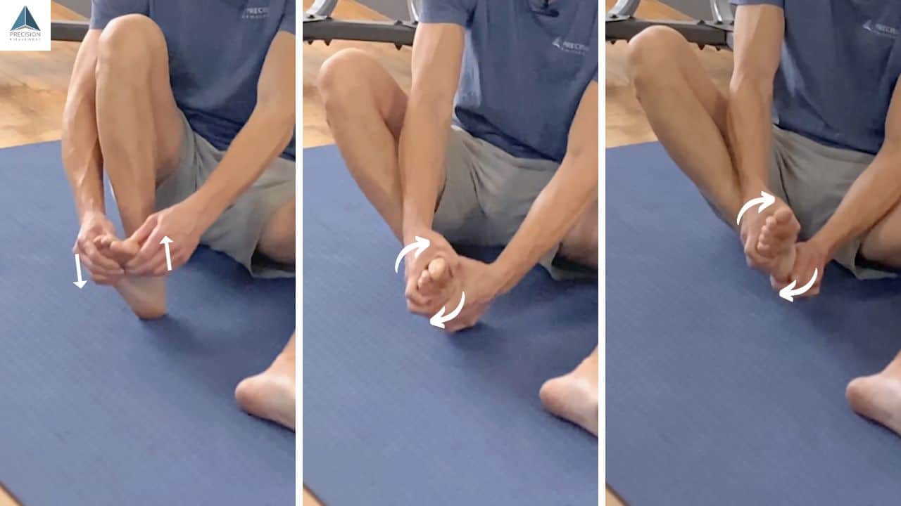 Physio Meets Science - Four common intrinsic foot strengthening exercises.  🦶 🏋‍♂  A) The short foot  exercise (SFE) entails contraction of the intrinsic muscles of the foot  (also called doming). This