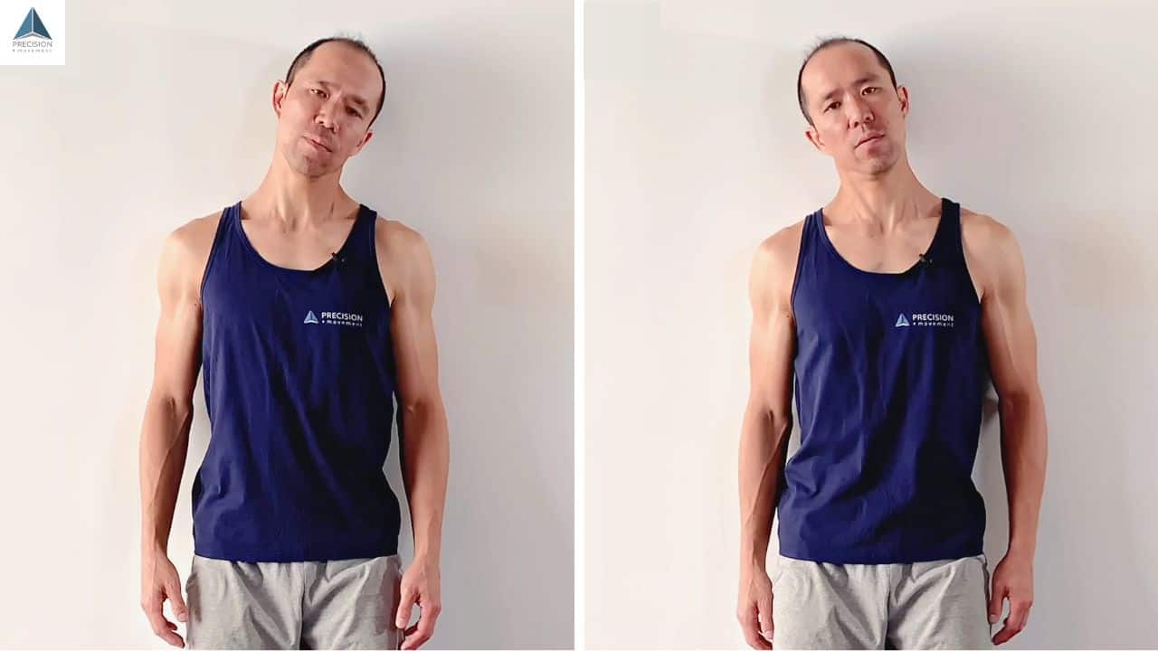 wall neck side bend rounded shoulders exercises