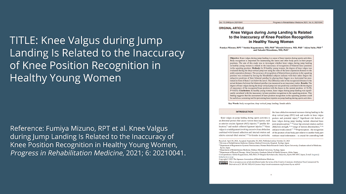 kinesthetic awareness - knee valgus study