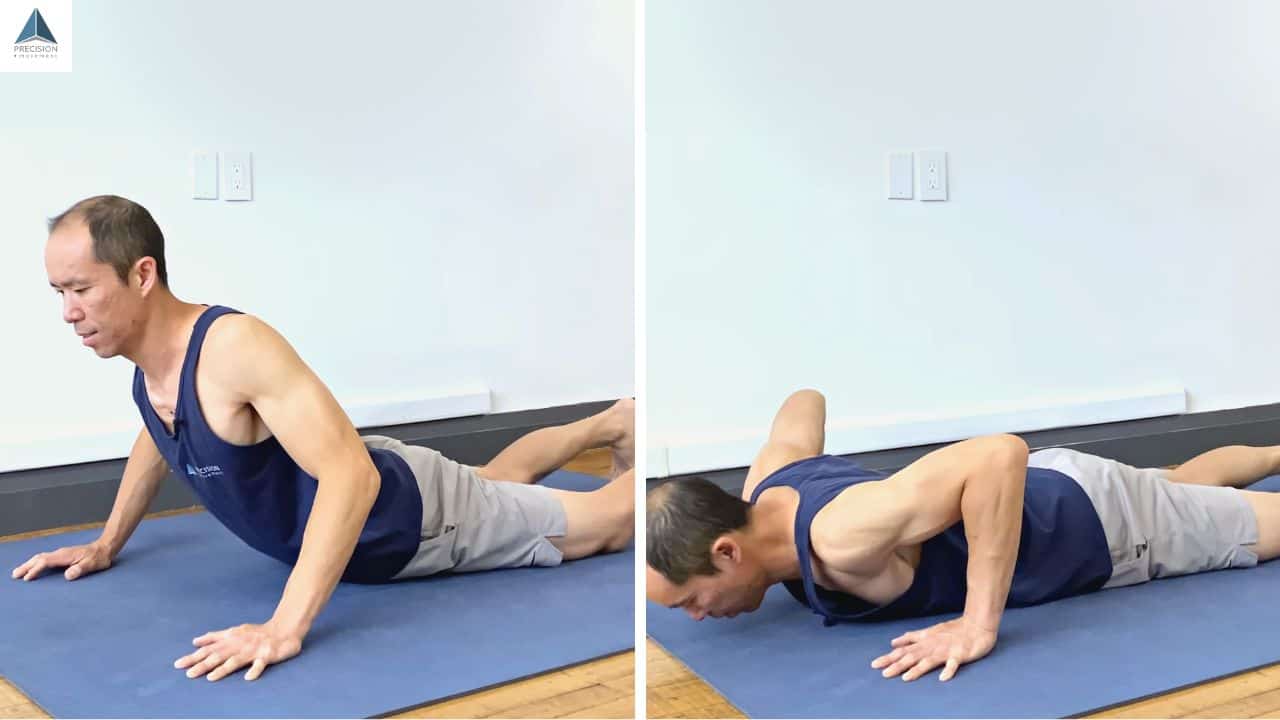 pressup to extension exercise for sciatic nerve pain