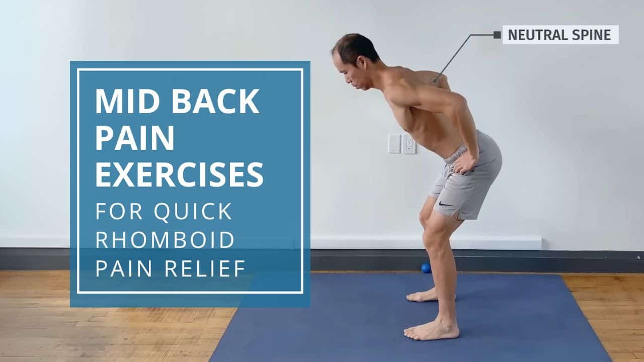 Fix Mid Back Muscle Pain in 3 Minutes (Rhomboids PAINKILLER) - blog thumbnail
