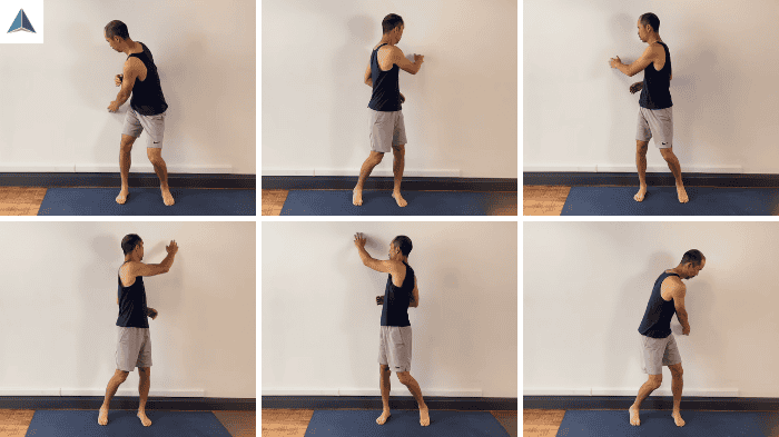 balance exercises for fall prevention - Rotational Wall Touches